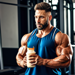 Whey Protein for Muscle Building**

"A professional athlete, fully clothed in workout gear, drinking a protein shake after a workout, modest clothing, gym background, safe for work, perfect anatomy, natural proportions, professional photography, high quality. The protein shake is prominently displayed and labeled 'Whey Protein'."

**