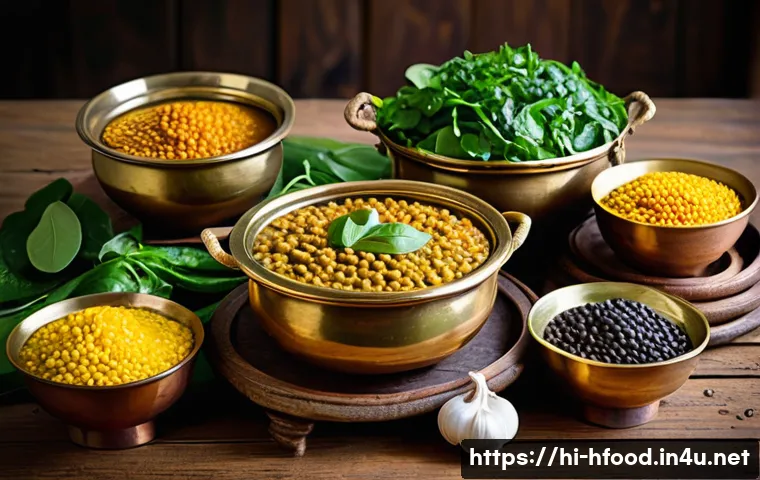 식이섬유가 풍부한 음식 추천 - A vibrant Indian kitchen scene featuring a variety of fiber-rich lentils such as moong dal, masoor d...